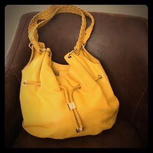 Michael Kors yellow braided bag